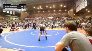 70 lbs Cons. Semi - Baylor Sportsman, Springdale Elite Wrestling Club vs Madden Anderssen, Bentonville Wrestling Club