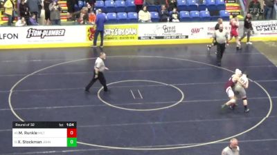 172 lbs Round Of 32 - Michael Runkle, Milton vs Xavier Stockman, Johnsonburg