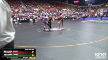 135 lbs Quarterfinal - McKenzie Simon, Holcomb HS vs Leighanna Patz, McLouth HS