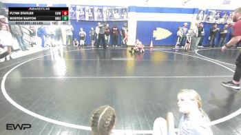 52 lbs Round Of 16 - Flynn Statler, Fort Gibson Youth Wrestling vs Boston Barton, Owasso Takedown Club