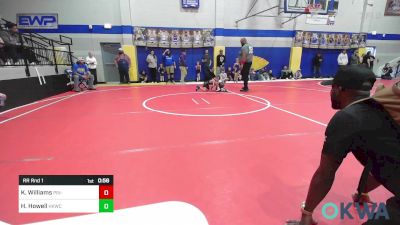 40 lbs Rr Rnd 1 - Koda Williams, Pin-King All Stars vs Harley Howell, Henryetta Knights Wrestling Club