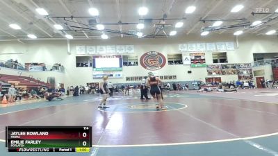 114 lbs Cons. Round 3 - Jaylee Rowland, Parma vs Emilie Farley, Potlatch