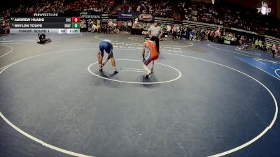 D 3 126 lbs Champ. Round 1 - Brylon Toups, Erath vs Andrew Huang, St. Louis Catholic