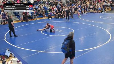 114 lbs Cons. Semi - Ashley Cox, Clarence vs Lindsey Bailey, Fredonia