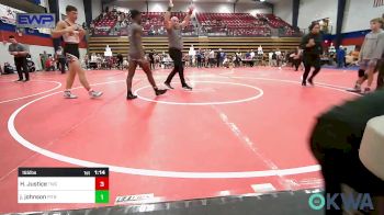 155 lbs Semifinal - Hayden Justice, Tahlequah Wrestling Club vs Jarius Johnson, Pitbull Wrestling Academy