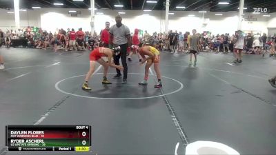 80 lbs Round 2 (4 Team) - Daylen Flores, Mat Warriors Blue vs Ryder Ascherl, U2 Upstate Uprising