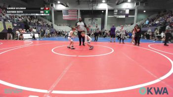 52 lbs Round Of 16 - Cainen Sitzman, Tulsa Blue T Panthers vs Hayden Roth, Berryhill Wrestling Club