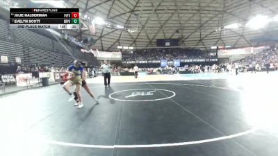 Girls 2A 130 lbs 3rd Place Match - Julie Halderman, East Valley (Yakima) (Girls) vs Evelyn Scott, Deer Park (Girls)