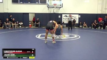 133 lbs Cons. Round 2 - Julian Leon, Vanguard University vs Christopher Guizar, Simpson (Calif.)