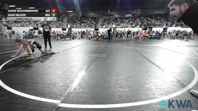 70 lbs Semifinal - Jaxon Wolfenberger, Keystone Kids Wrestling Club vs Zane Nelson, Owasso Takedown Club