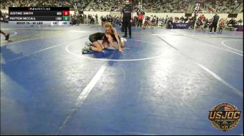 90 lbs Consi Of 4 - Justine Smith, Mighty Bluebirds vs Payton Mccall, Lady Outlaw Wrestling Academy