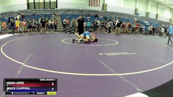 120 lbs Cons. Round 3 - Aidan Lopez, IL vs Brock Claypool, IL