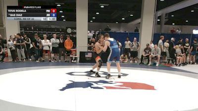 72 kg Cons. Rd Of 32 - Titus Rodela, Peninsula Wrestling Club vs Bas Diaz, Jackrabbit Wrestling Club