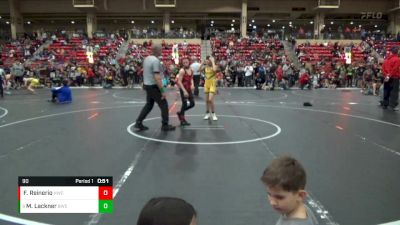 90 lbs Champ. Round 2 - Miles Lackner, Bobcat Wrestling Club vs Fynn Reinerio, Hugoton Wrestling Club