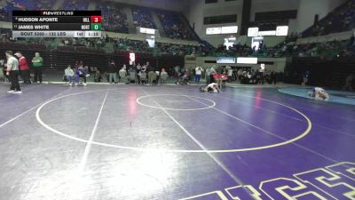 132 lbs Consi Of 8 #2 - Hudson Aponte, Hillcrest vs James White, Northwestern