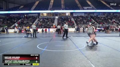 235 lbs Quarterfinal - Whitley Cox-Halliburton, Linn County Twisters Wrestling Club vs Haylee Holinde, Hoisington Jr Cardinal