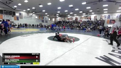 190 lbs Quarterfinal - Sean Magtoto, Cathedral Catholic vs Makai Johnson, Diamond Ranch