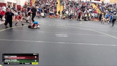 52 lbs Quarterfinal - Colt Carson, Spartanburg Wrestling Academy vs Judah Daniel, Pelion Youth Wrestling