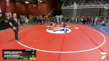 130 lbs Cons. Round 2 - Garrett Brazelton, Powell Wrestling Club vs Karson Wamsley, Top Of The Rock Wrestling Club