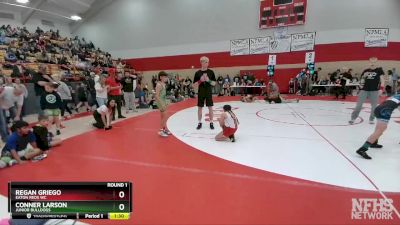 83-89 lbs Round 1 - Regan Griego, Eaton Reds WC vs Conner Larson, Junior Bulldogs