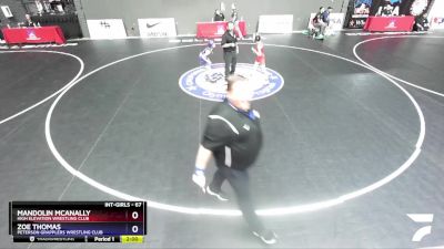 67 lbs Quarterfinal - Mandolin Mcanally, High Elevation Wrestling Club vs Zoe Thomas, Peterson Grapplers Wrestling Club