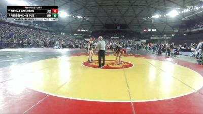 Girls 1B/2B/1A 145 Champ. Round 2 - Sienna Atchison, Lake Roosevelt (Girls) vs Persephone Puz, Vashon Island (Girls)
