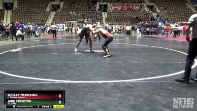 220 lbs Cons. Round 3 - Jake Streeton, St James vs Wesley McMichael, Cleburne County