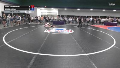 100 lbs Round Of 16 - Riley Karwowski, PA vs Serra Akyali, NY