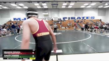 125 lbs Quarters & 1st Wb (16 Team) - Dakota Sanders, College Of The Redwoods vs Brandon Esparza, Santa Rosa Junior College