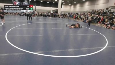 96 lbs Cons. Quarters - Boston Burrows, Sebolt Wrestling Academy vs Oakley Blankenship, Prodigy Wrestling