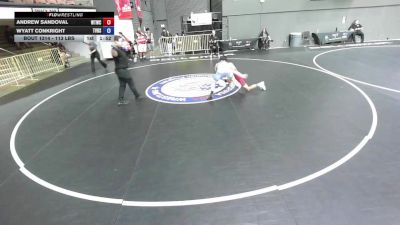 113 lbs Cons. Round 4 - Andrew Sandoval, Woodlake Tiger Wrestling Club vs Wyatt Conkright, Temecula Valley High School Wrestling