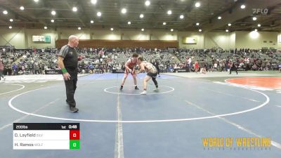 200 lbs Consi Of 16 #1 - Owen Layfield, Silver State Wrestling Academy vs Hilario Ramos, Wolf Den