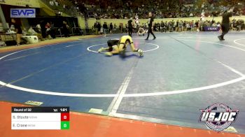 119 lbs Round Of 32 - Sage Stoute, NORTH DESOTO WRESTLING ACADEMY vs Elijah Crane, Midwest City Bombers Youth Wrestling Club