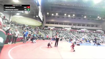 46 lbs Cons. Round 2 - Uriah Moore, Berryville Youth Wrestling Club vs Remington Hurst, Battlefield Wrestling Club