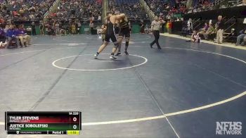 1A 220 lbs Quarterfinal - Tyler Stevens, Pamlico County vs Justice Sobolefski, Mitchell