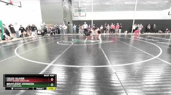 100 lbs Quarterfinal - Celes Oliver, Honey Badger Wrestling vs Brayleigh Johnson, Maize Wrestling