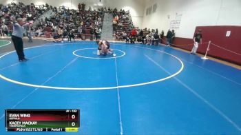 132 lbs Champ. Round 2 - Evan Wing, Buffalo vs Kacey Mackay, Thermopolis