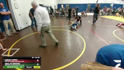 53-56 lbs Round 4 - Lukas Lopez, Greybull Basin Athletic Club vs Deklan Brown, Greybull Basin Athletic Club