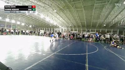 130 lbs Cons. Round 1 - Kamrie Neibaur, Rocky Mountain Middle School vs Olivia Davis, FCA Idaho Gold Wrestling Club