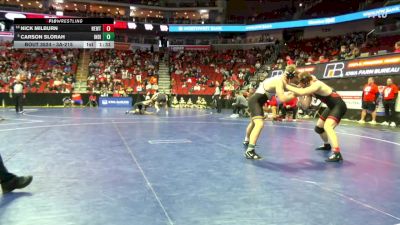 3A-215 lbs Cons. Round 4 - Nick Milburn, Newton vs Carson Slorah, Indianola