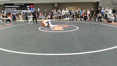 157 lbs Cons. Rd Of 16 - Cooper Sheesley, USA Gold vs Jackson Beck, Fighting Squirrels