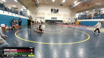 126 lbs Cons. Semi - Gavin Whitlock, Cody Middle School vs Xavier Stanley, Riverton Middle School