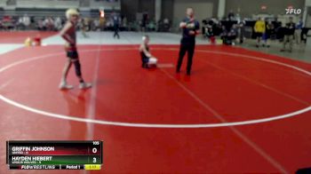 105 lbs Semis (4 Team) - Griffin Johnson, UNITED vs Hayden Hiebert, LPGE/B Wolves