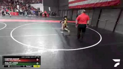 70 lbs Champ. Round 2 - Railyn Lange, Luxemburg-Casco vs Carter Knoop, Lomira Youth Wrestling