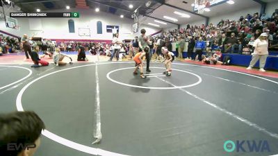 49 lbs Consi Of 16 #2 - Tori Mote, Skiatook Youth Wrestling 2022-23 vs Danger Shimonek, Pawhuska Elks Takedown