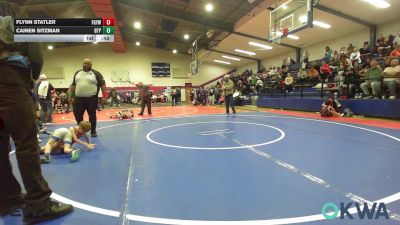 52 lbs Consi Of 8 #2 - Flynn Statler, Fort Gibson Youth Wrestling vs Cainen Sitzman, Tulsa Blue T Panthers