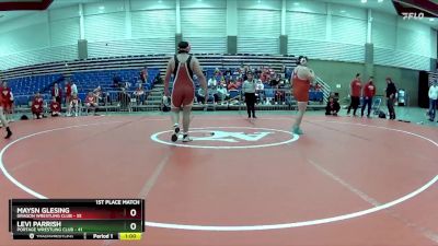 275 lbs Finals (2 Team) - Levi Parrish, Portage Wrestling Club vs Maysn Glesing, Dragon Wrestling Club