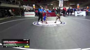 43 lbs Semifinal - Aaron Valenzuela, Rough House Wrestling vs Alijah Robinette, Team Arcata Wrestling Club