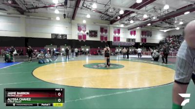 130 lbs Champ. Round 1 - Alyssa Chavez, Citrus Valley vs Jaime Barron, Paloma Valley