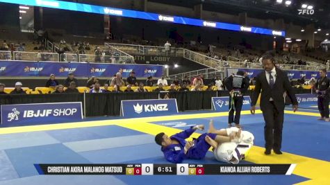 Kianoa Alijah Roberts vs Christian Akira Malanog Matsuo 2026 Pan Jiu Jitsu IBJJF Championship